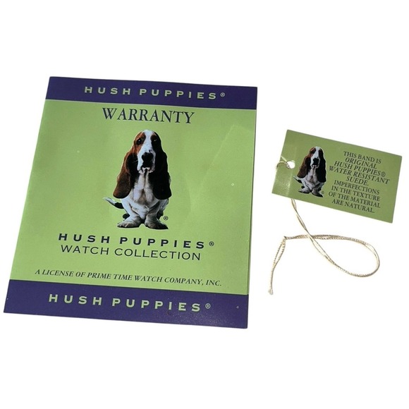 Vintage Hush Puppies Quartz Watch •Black Blue Brown Suede Bands NIB Very Rare - Picture 12 of 12